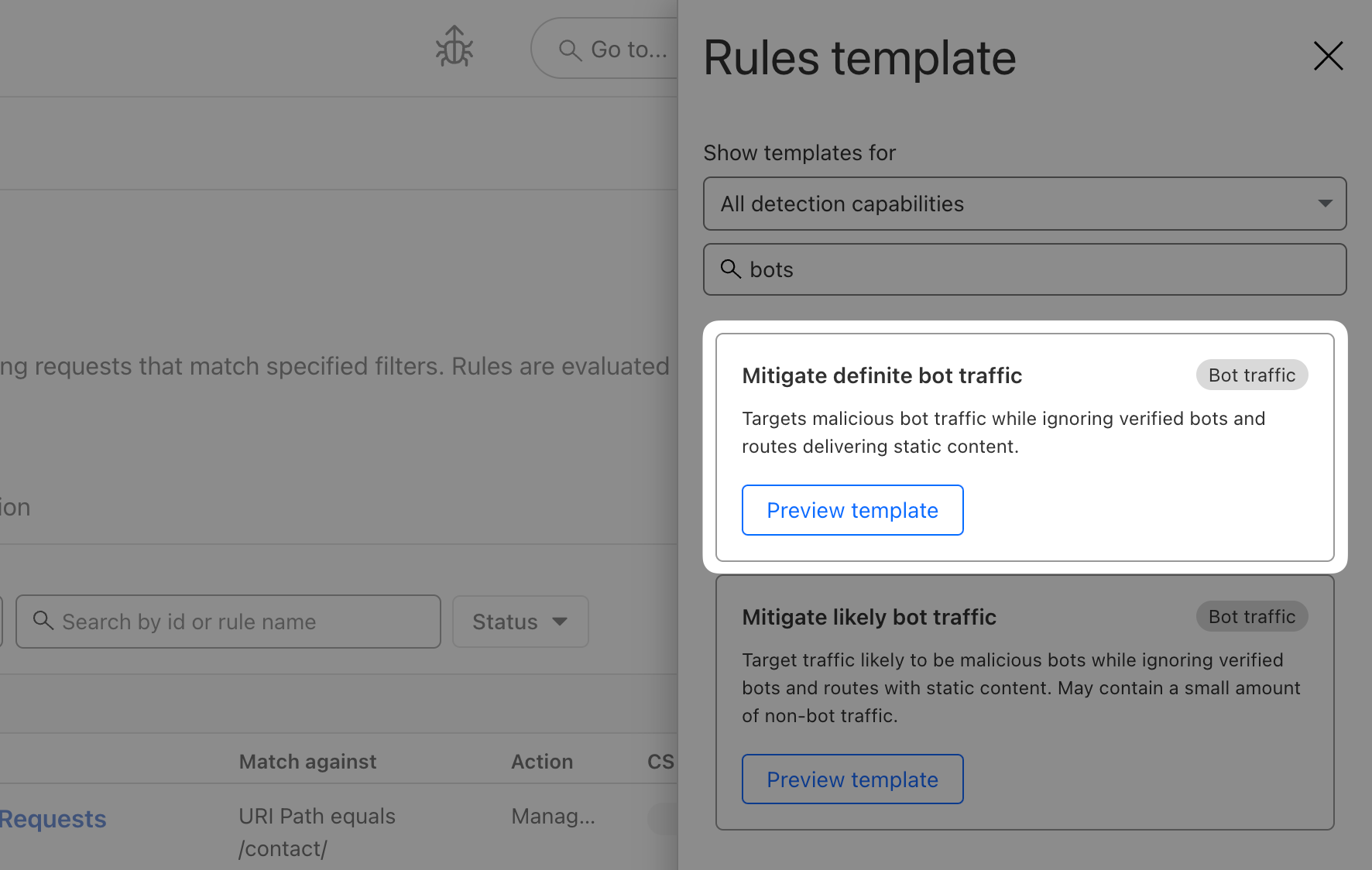 Bot Management Use Template